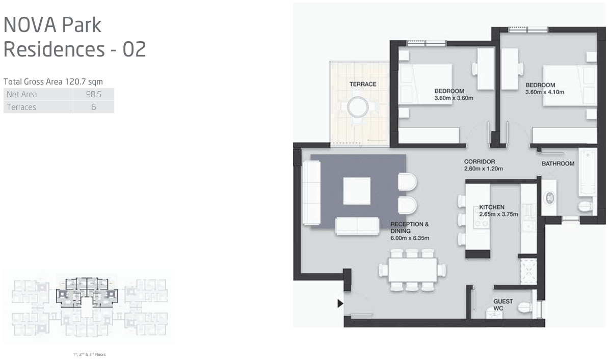 Floor plan for penthouse at VYE SODIC