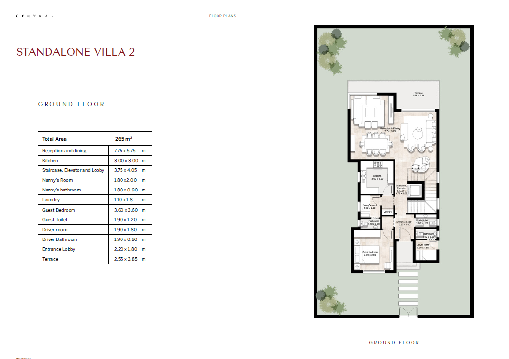 Floor plan for villa at Hyde Park Central