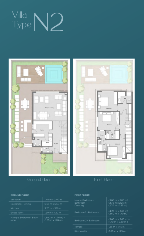 Floor plan for villa at Badya