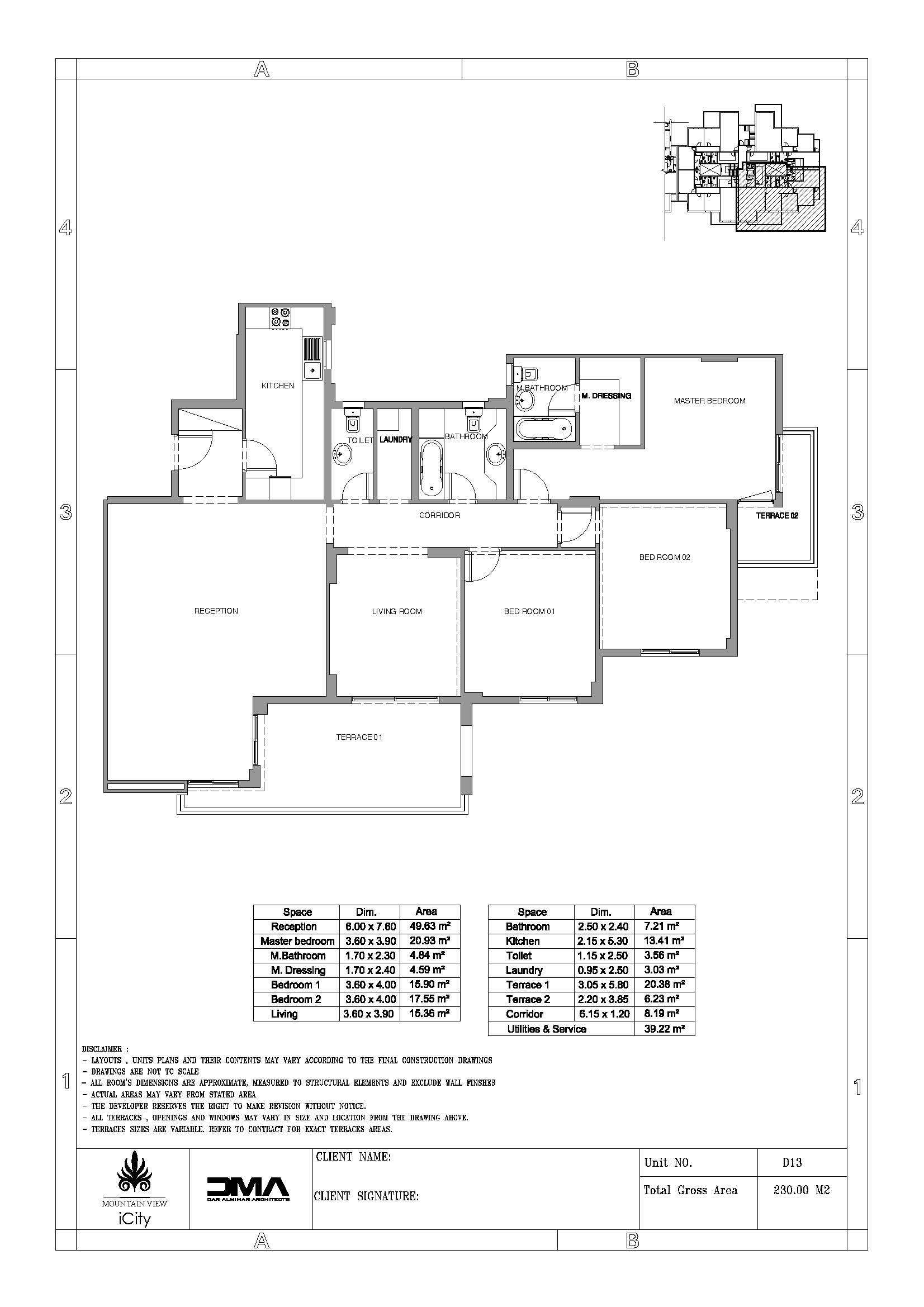 Floor plan for apartment at Mountain View ICity New Cairo