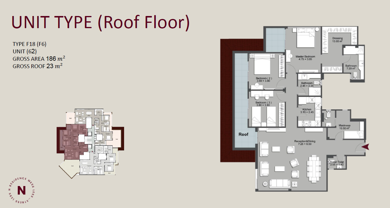 Floor plan for apartment at N Residence