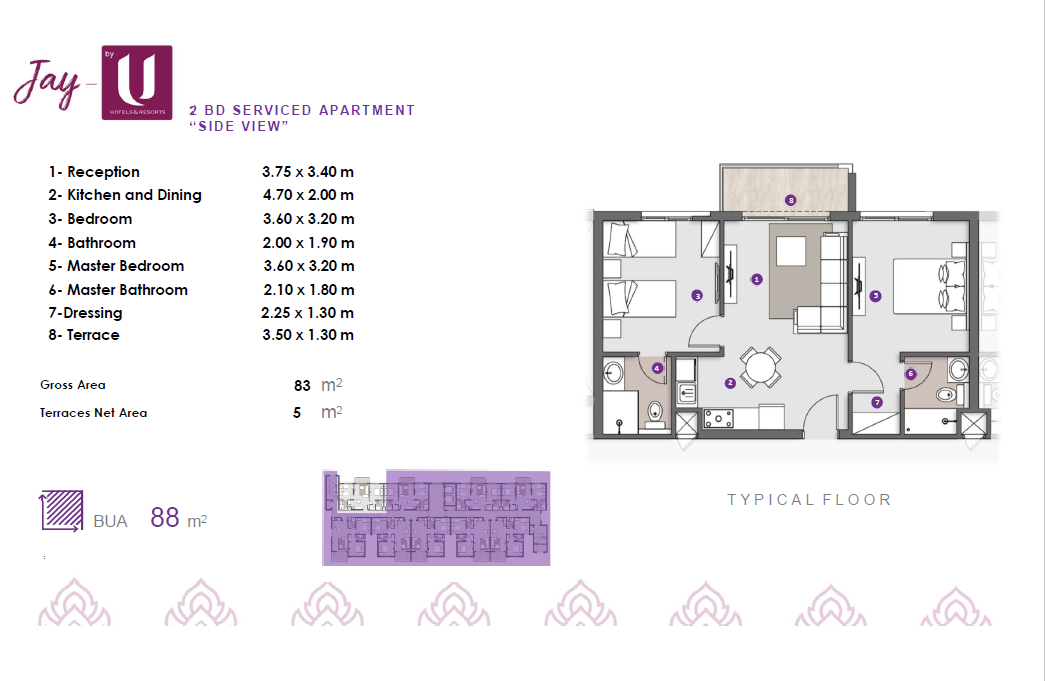 Floor plan for apartment at D.O.S.E