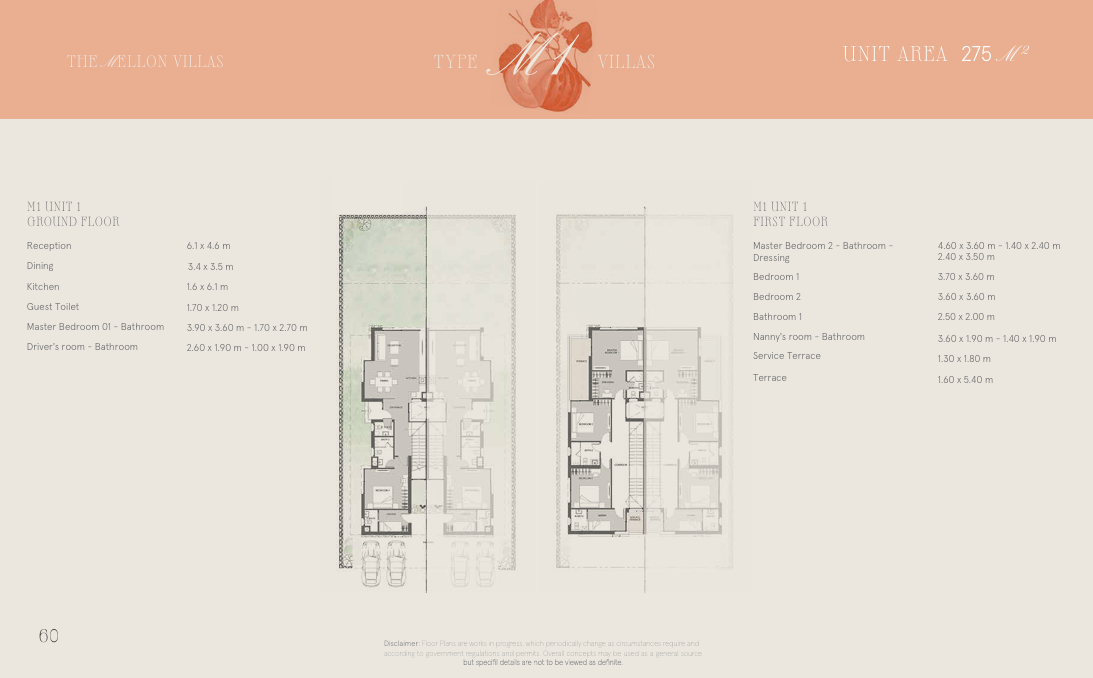 Floor plan for townhouse at Marsa Baghush