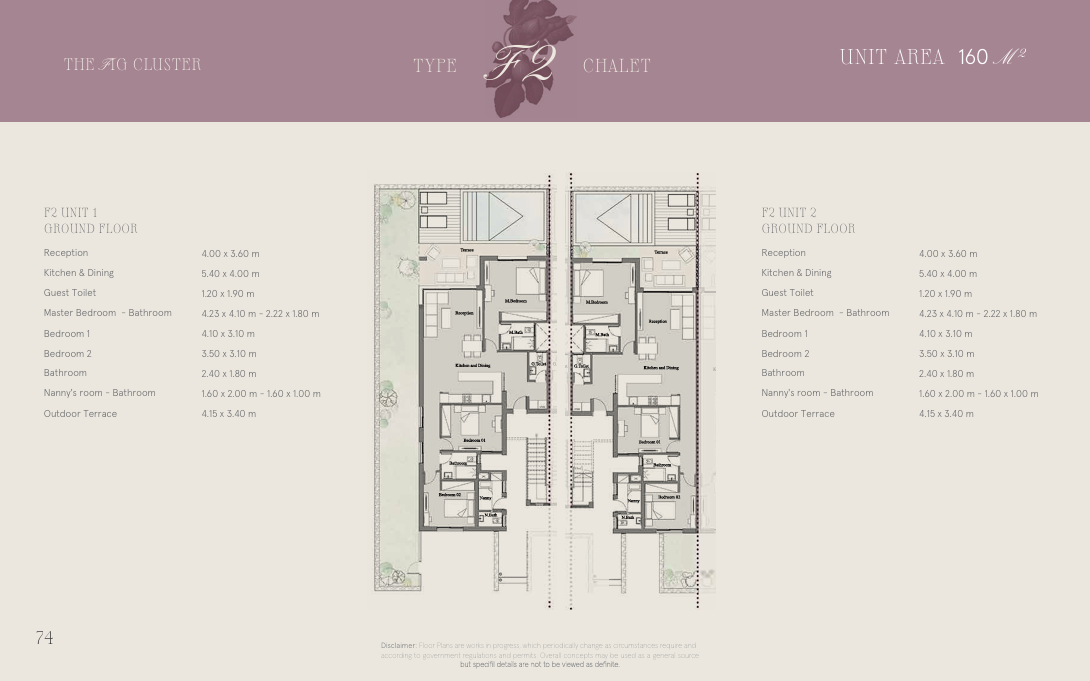 Floor plan for chalet at Marsa Baghush