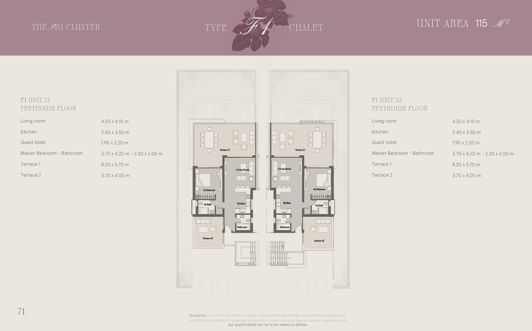 Floor plan for chalet at Marsa Baghush