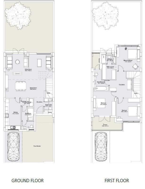 Floor plan for townhouse at Al Burouj
