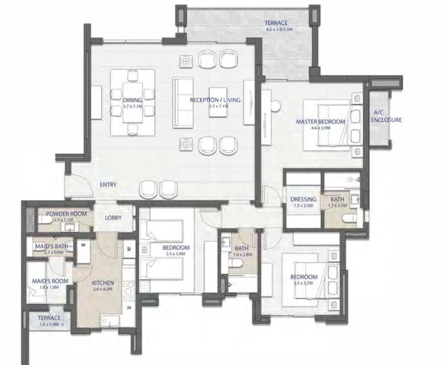 Floor plan for apartment at City Gate