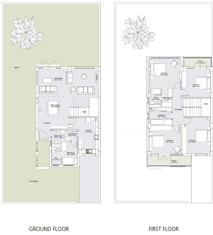 Floor plan for townhouse at Al Burouj
