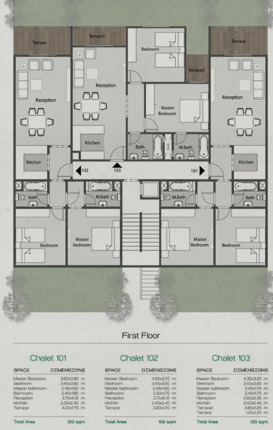 Floor plan for chalet at Azha