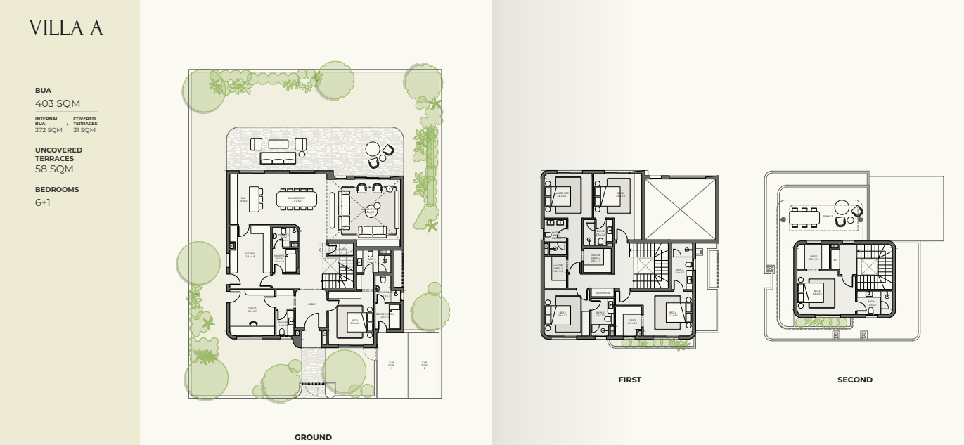Floor plan for villa at Crescent Walk