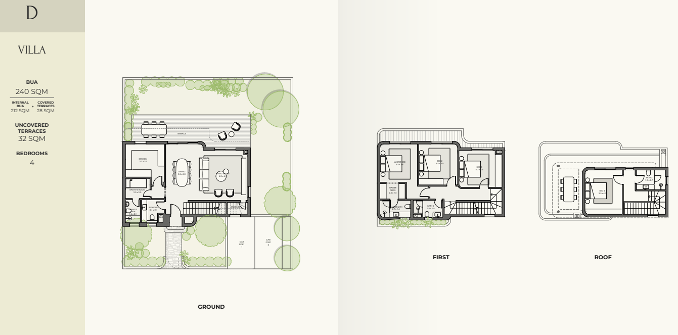 Floor plan for villa at Crescent Walk