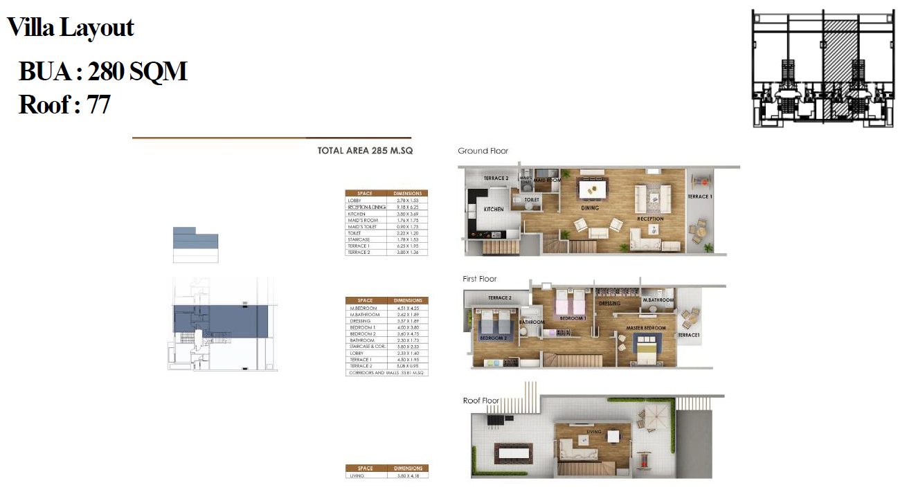Floor plan for penthouse at Mountain View ICity New Cairo