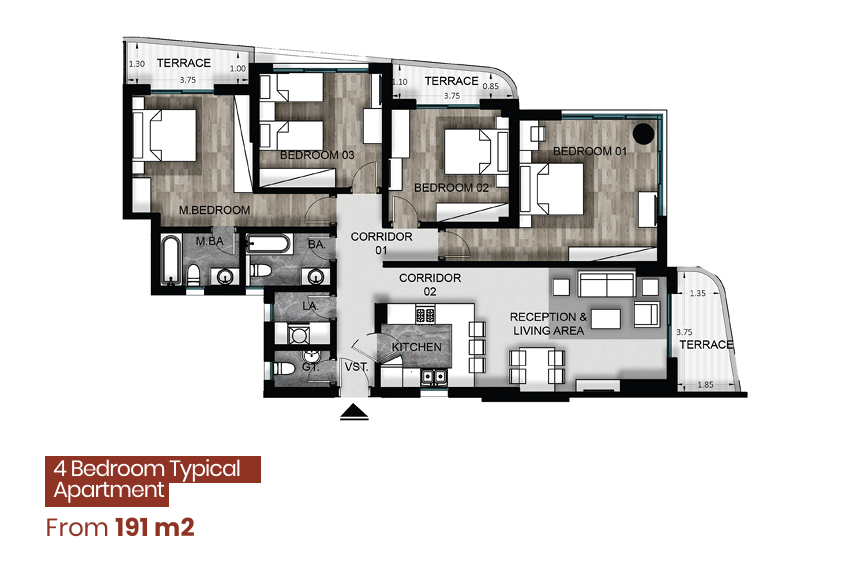 Floor plan for apartment at Armonia