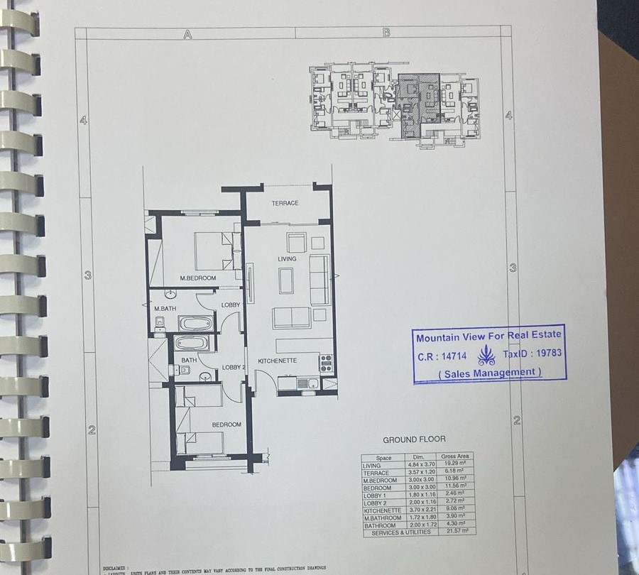 Floor plan for chalet at Mountain View Ras El Hekma