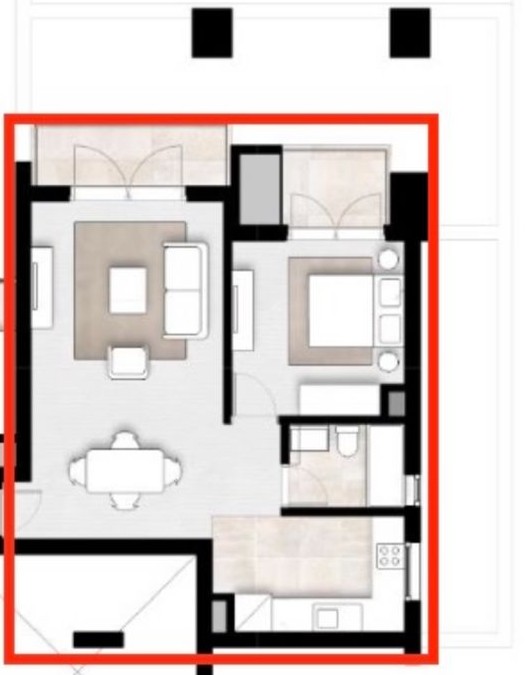 Floor plan for studio at ZED