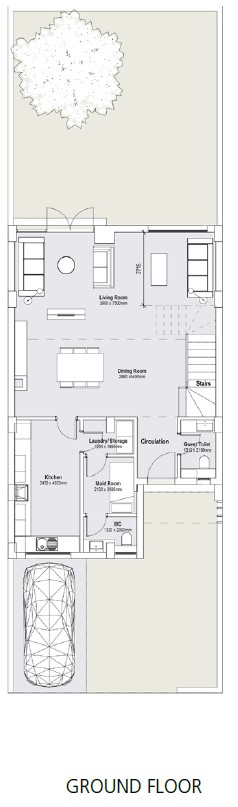 Floor plan for townhouse at Al Burouj