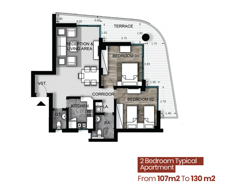 Floor plan for apartment at Armonia