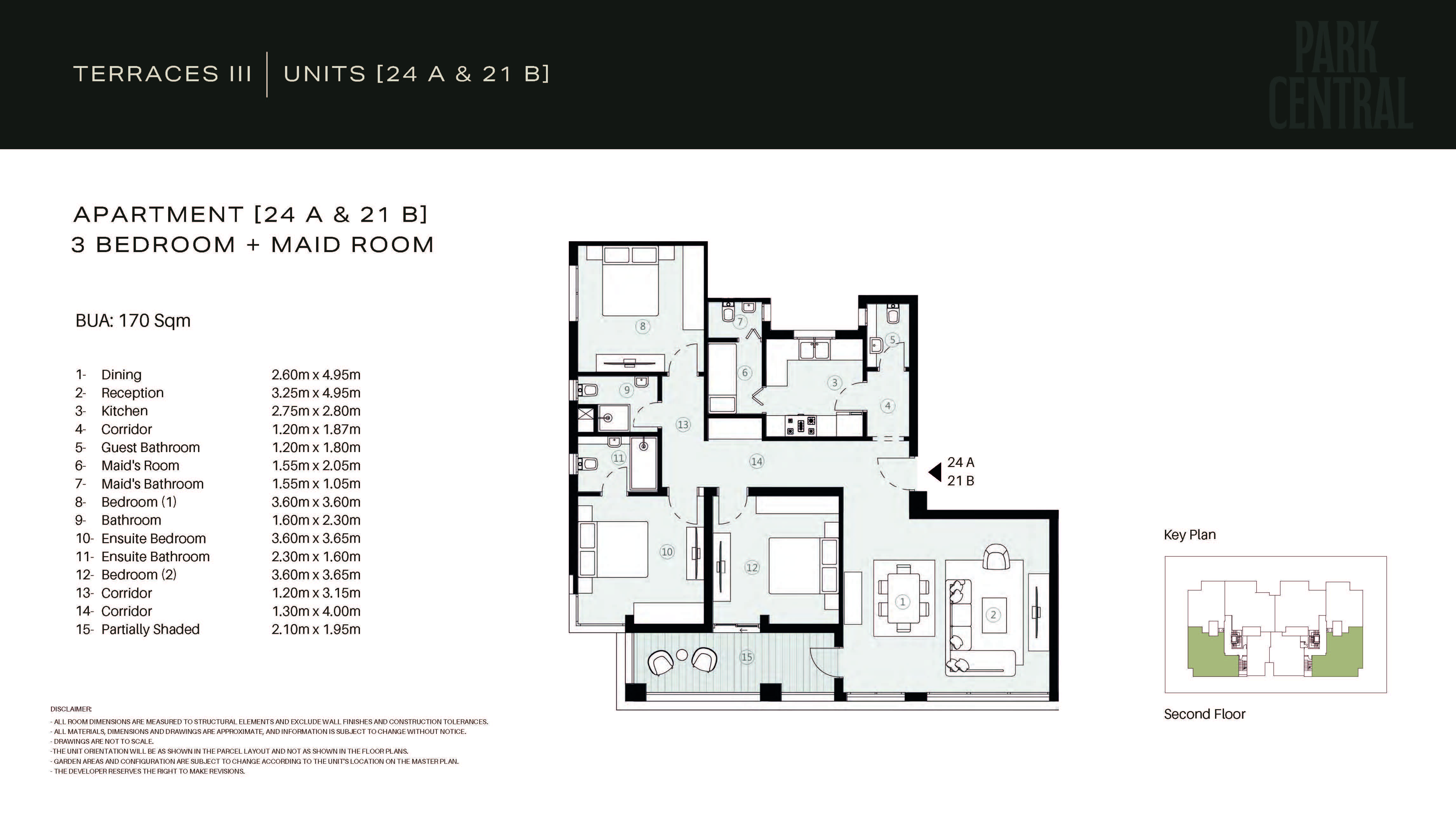Floor plan for apartment at Park Central