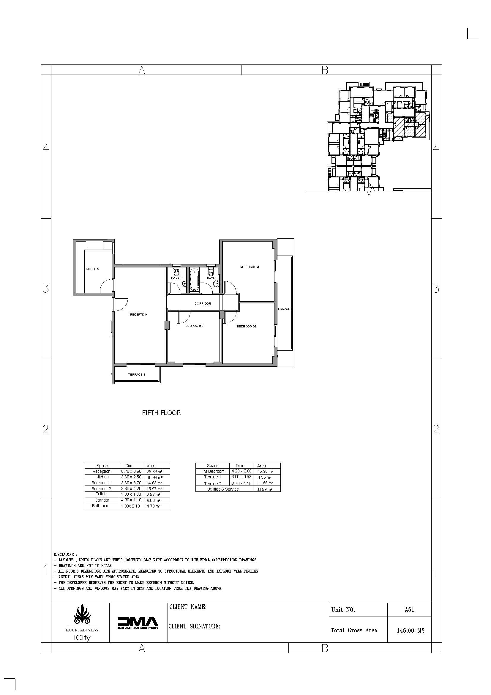 Floor plan for penthouse at Mountain View ICity New Cairo