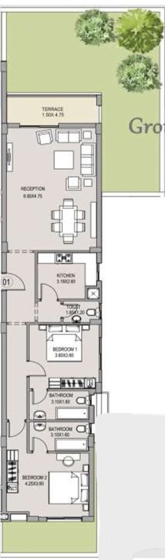 Floor plan for apartment at Taj City