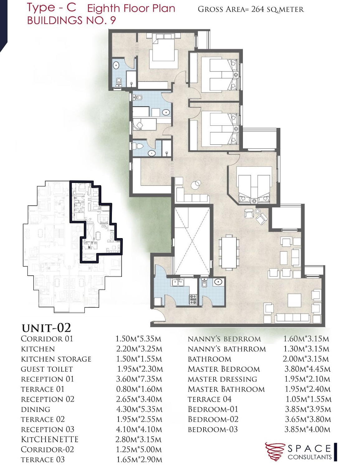 Floor plan for apartment at De Joya 1