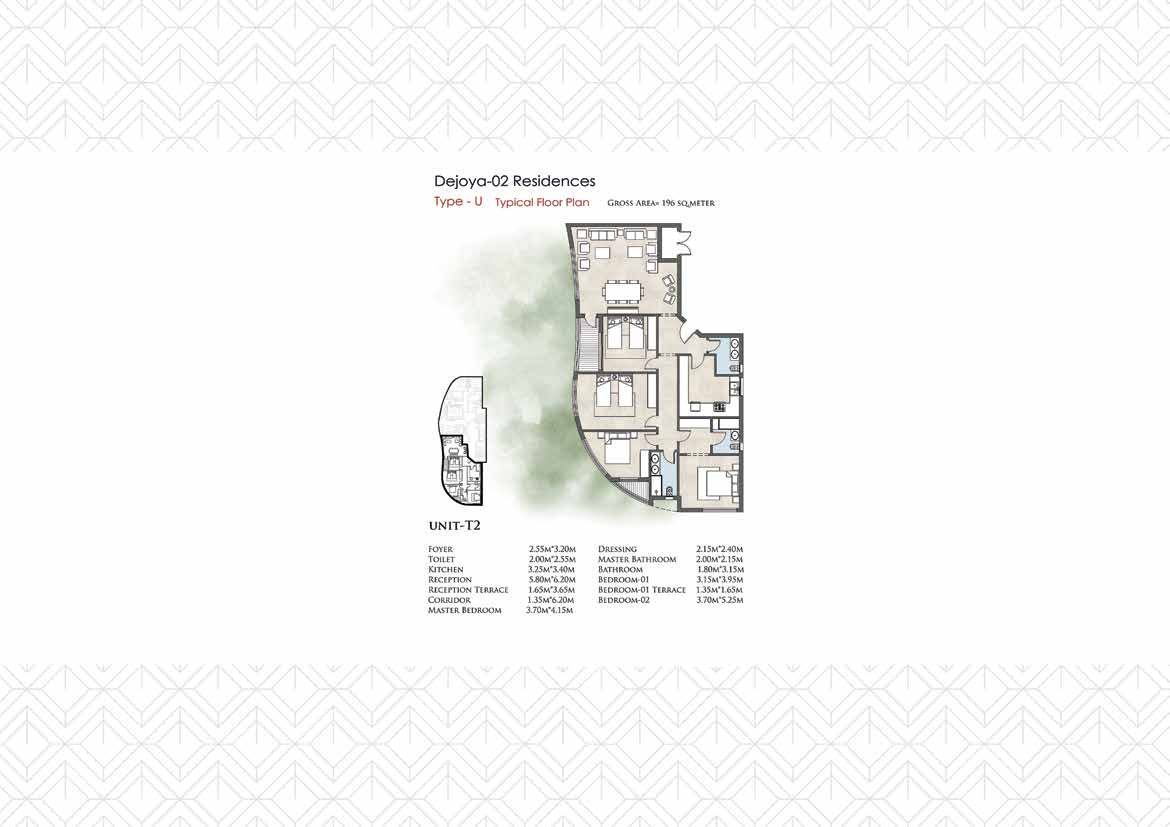 Floor plan for duplex at De Joya 2