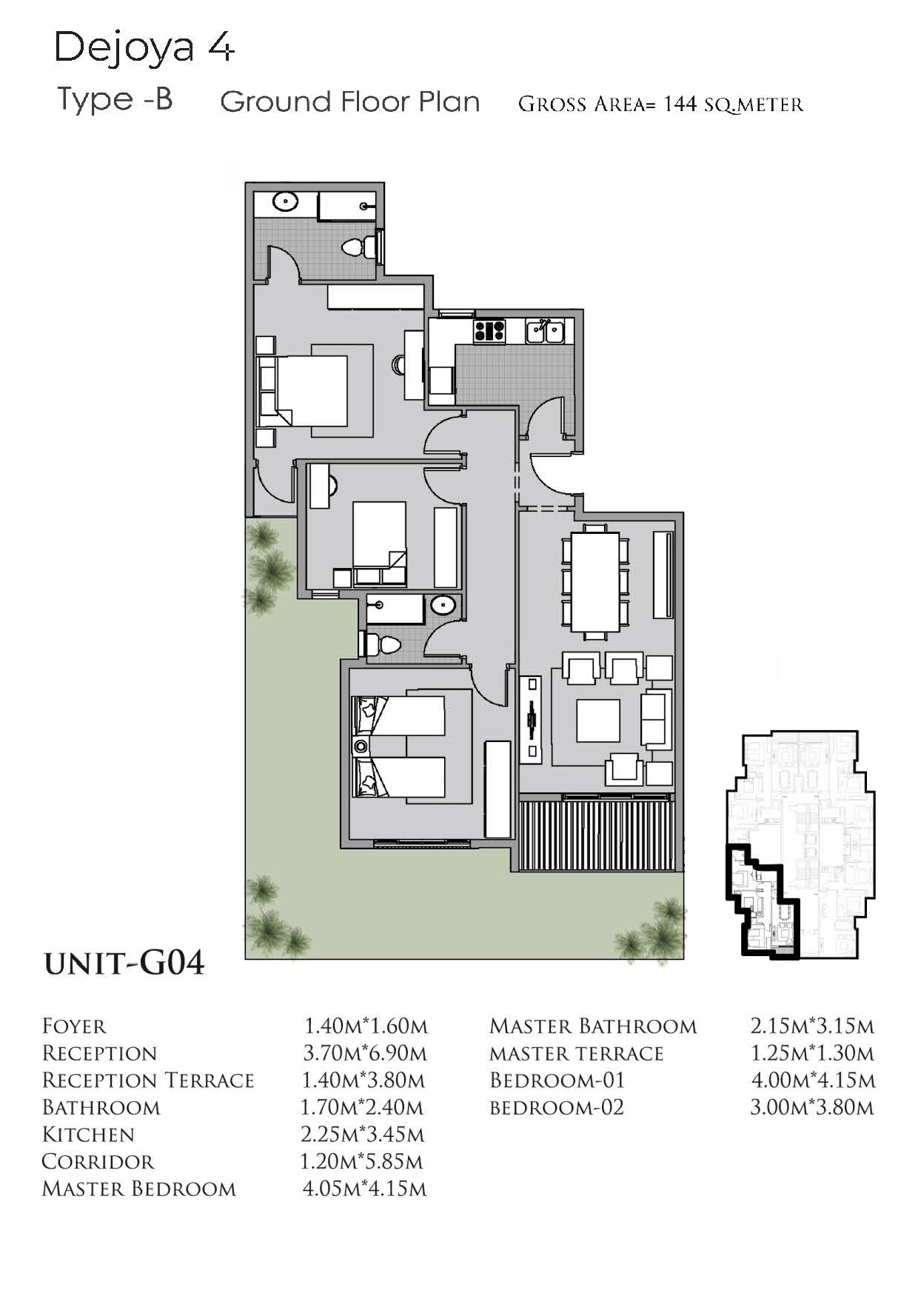 Floor plan for apartment at De Joya 4