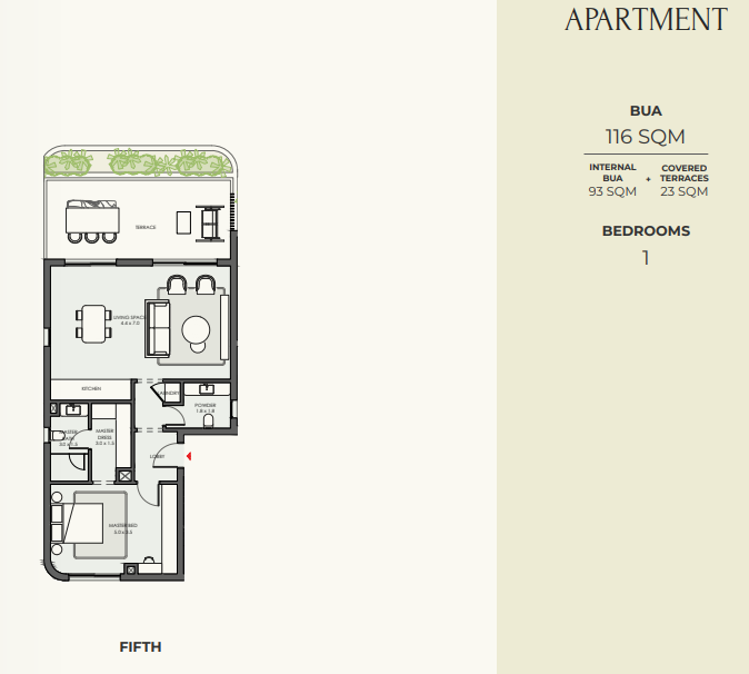 Floor plan for apartment at Crescent Walk