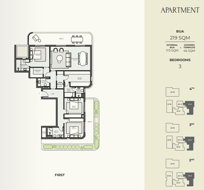 Floor plan for apartment at Crescent Walk