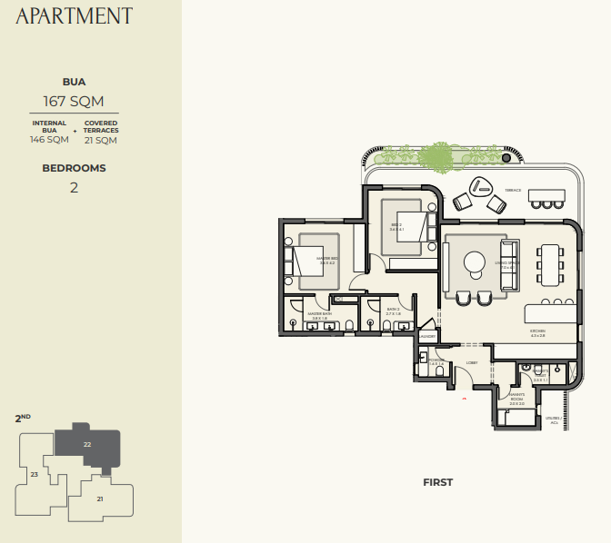 Floor plan for apartment at Crescent Walk