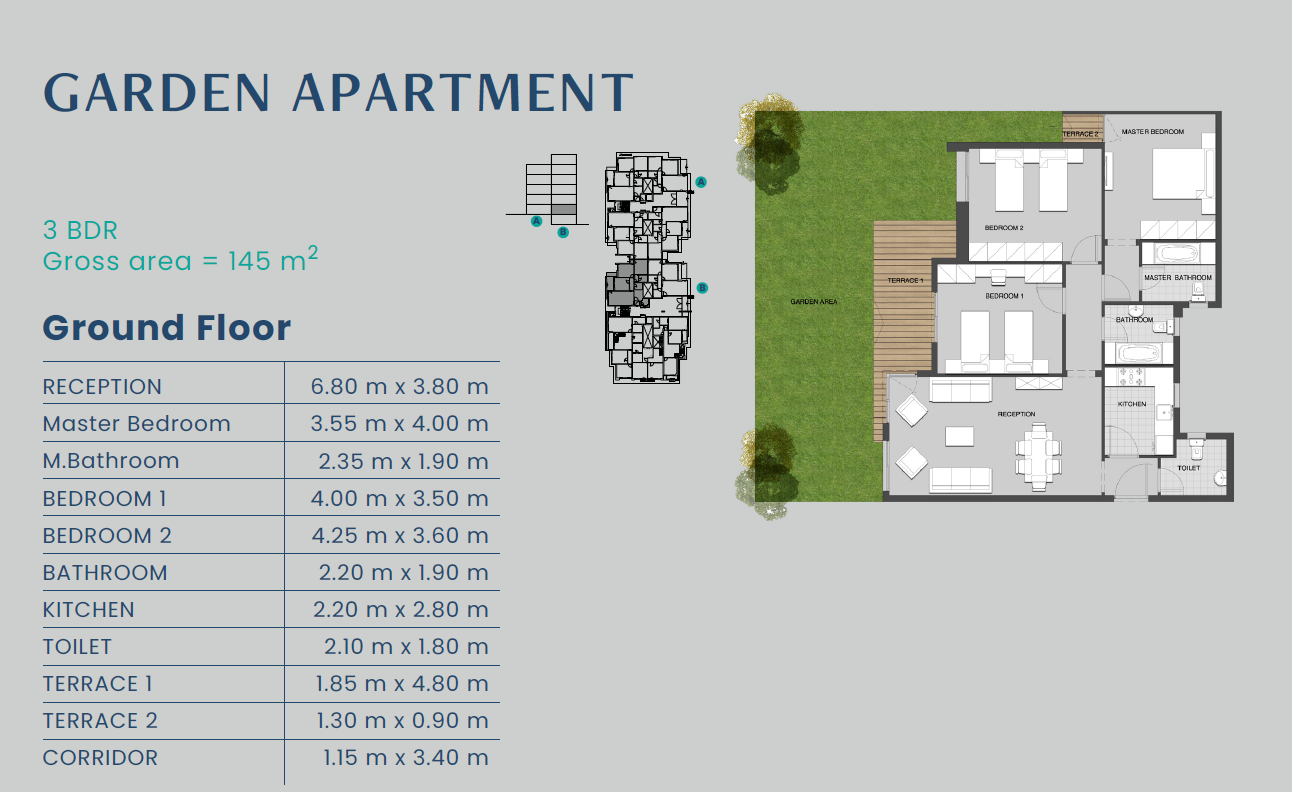 Floor plan for apartment at Aliva Mountain View Mostakbal City