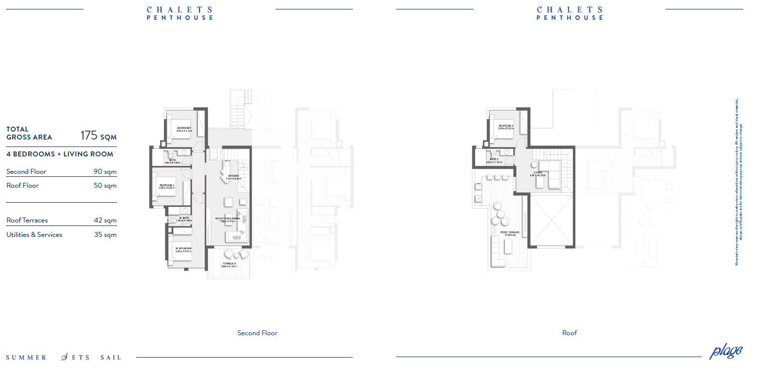 Floor plan for penthouse at Plage