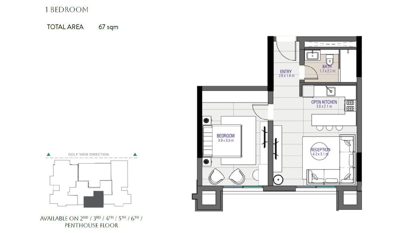 Floor plan for apartment at Sapphire Residence