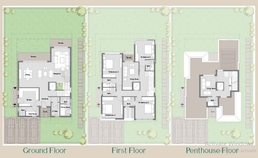 Floor plan for villa at Badya