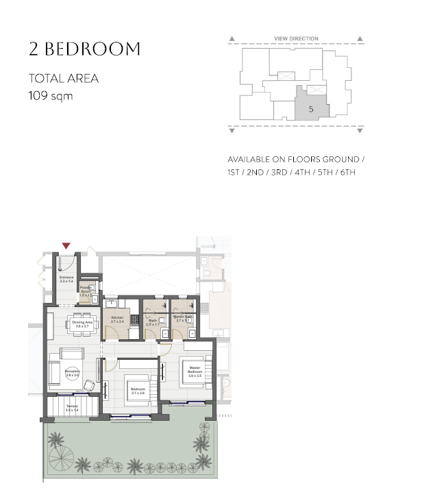 Floor plan for apartment at Sapphire Golf Residences