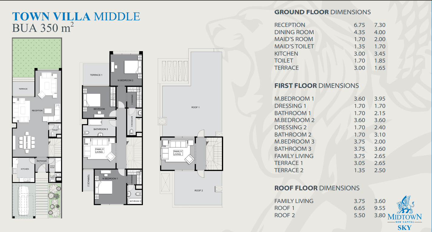 Floor plan for townhouse at Midtown Sky