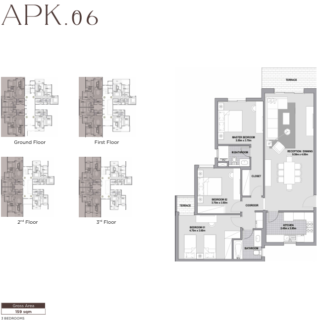 Floor plan for apartment at Karmell New Zayed