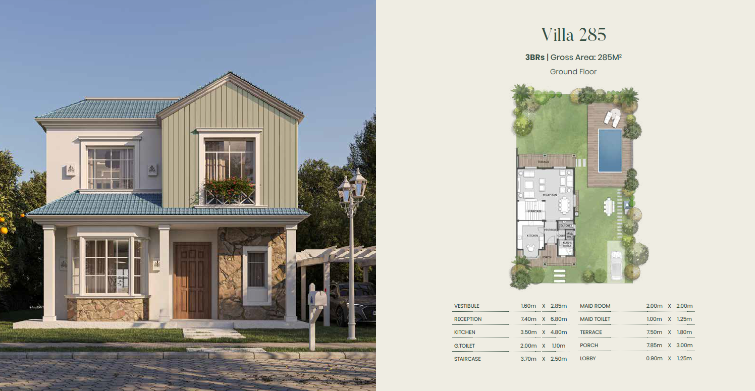 Floor plan for villa at Aliva Mountain View Mostakbal City