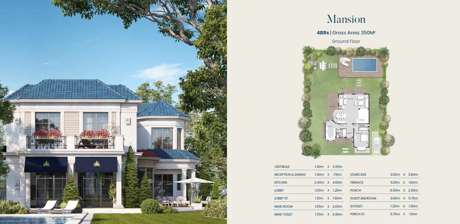 Floor plan for villa at Aliva Mountain View Mostakbal City