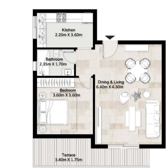 Floor plan for apartment at Hyde Park
