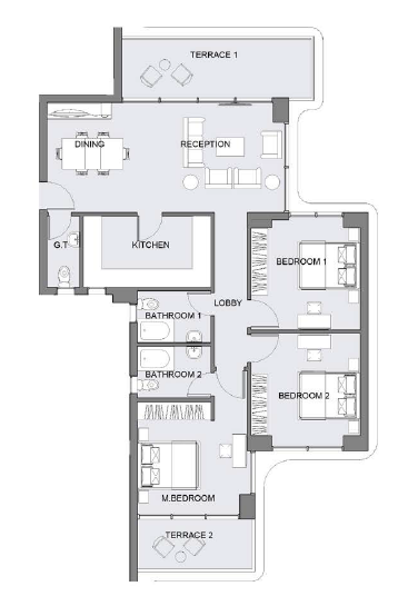 Floor plan for apartment at Serrano