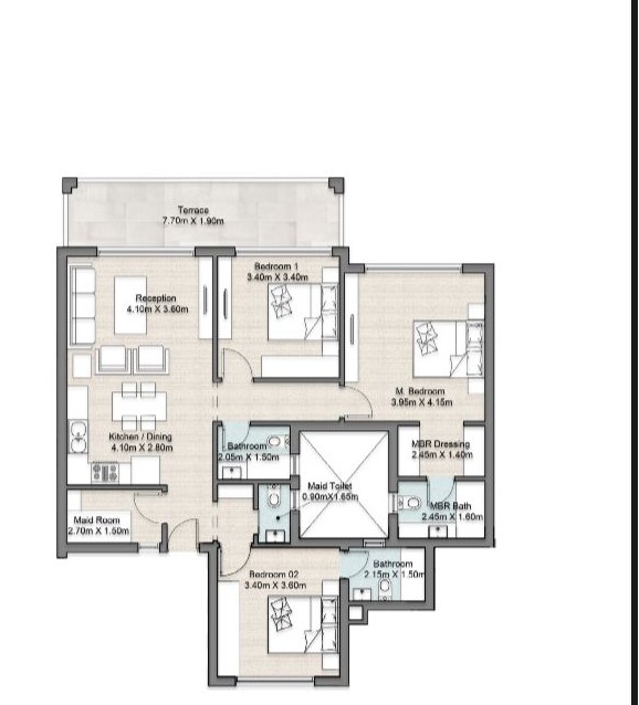 Floor plan for chalet at Hyde Park North - Seashore