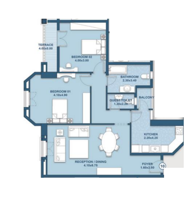 Floor plan for apartment at New Garden City