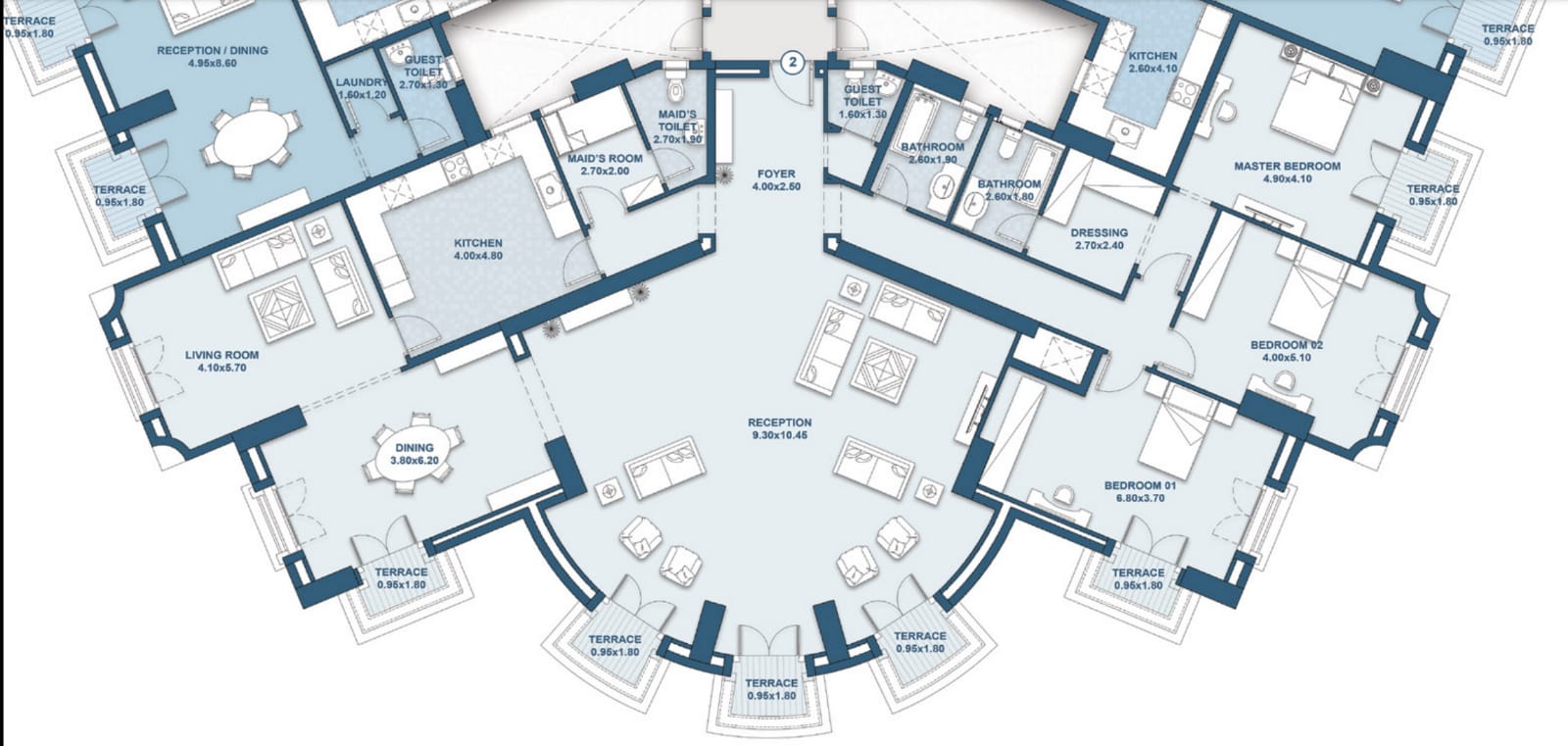 Floor plan for apartment at New Garden City