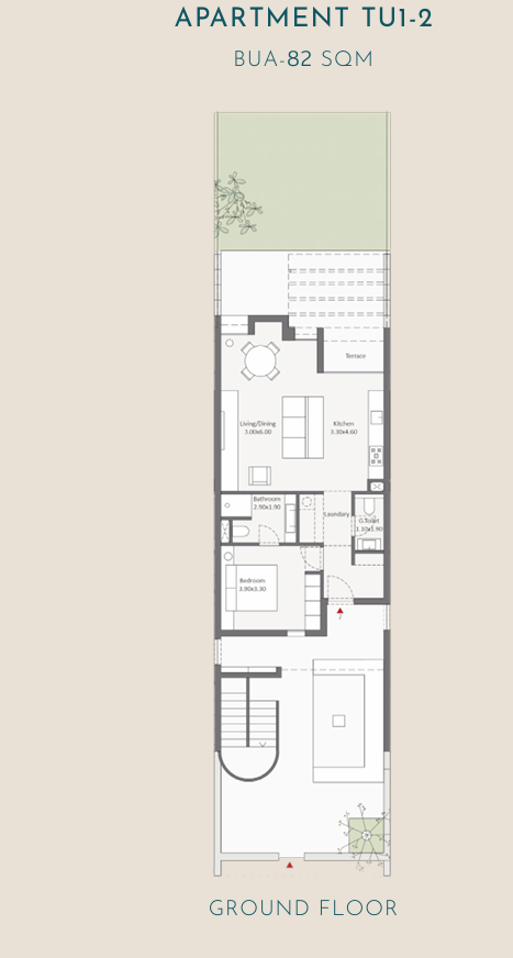Floor plan for apartment at Tuban El Gouna