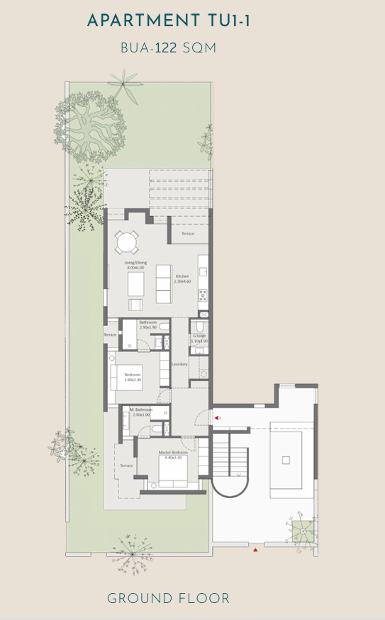 Floor plan for apartment at Tuban El Gouna