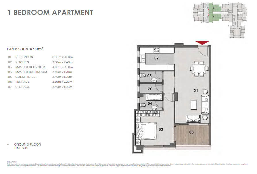 Floor plan for apartment at Il Bosco New Capital