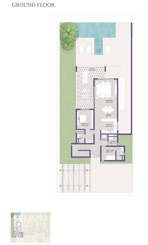 Floor plan for townhouse at North Bay - El Gouna