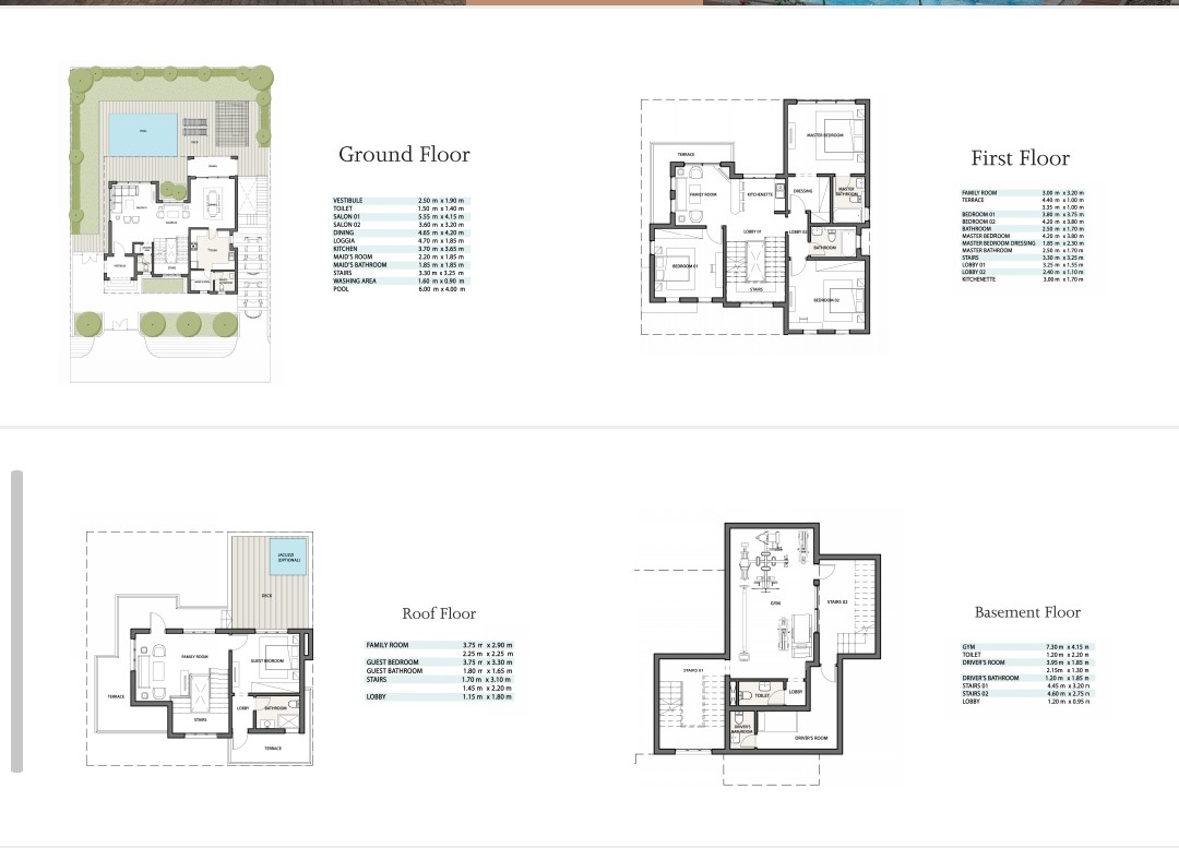 Floor plan for villa at Naia West
