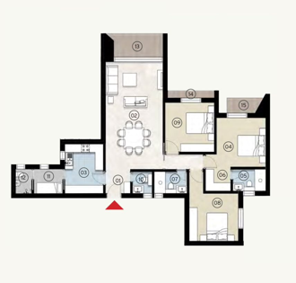 Floor plan for apartment at ZED East